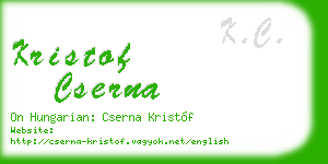 kristof cserna business card