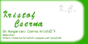 kristof cserna business card